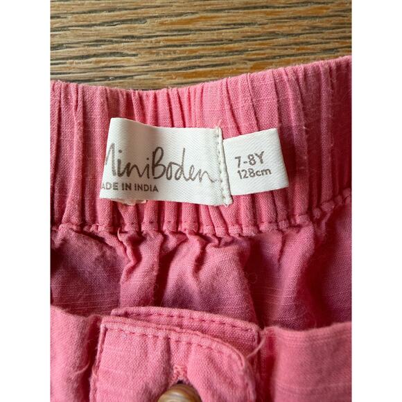 Mini Boden Girls Skirt Pink Embroidered Floral Tiered Size 7-8 - Picture 5 of 5